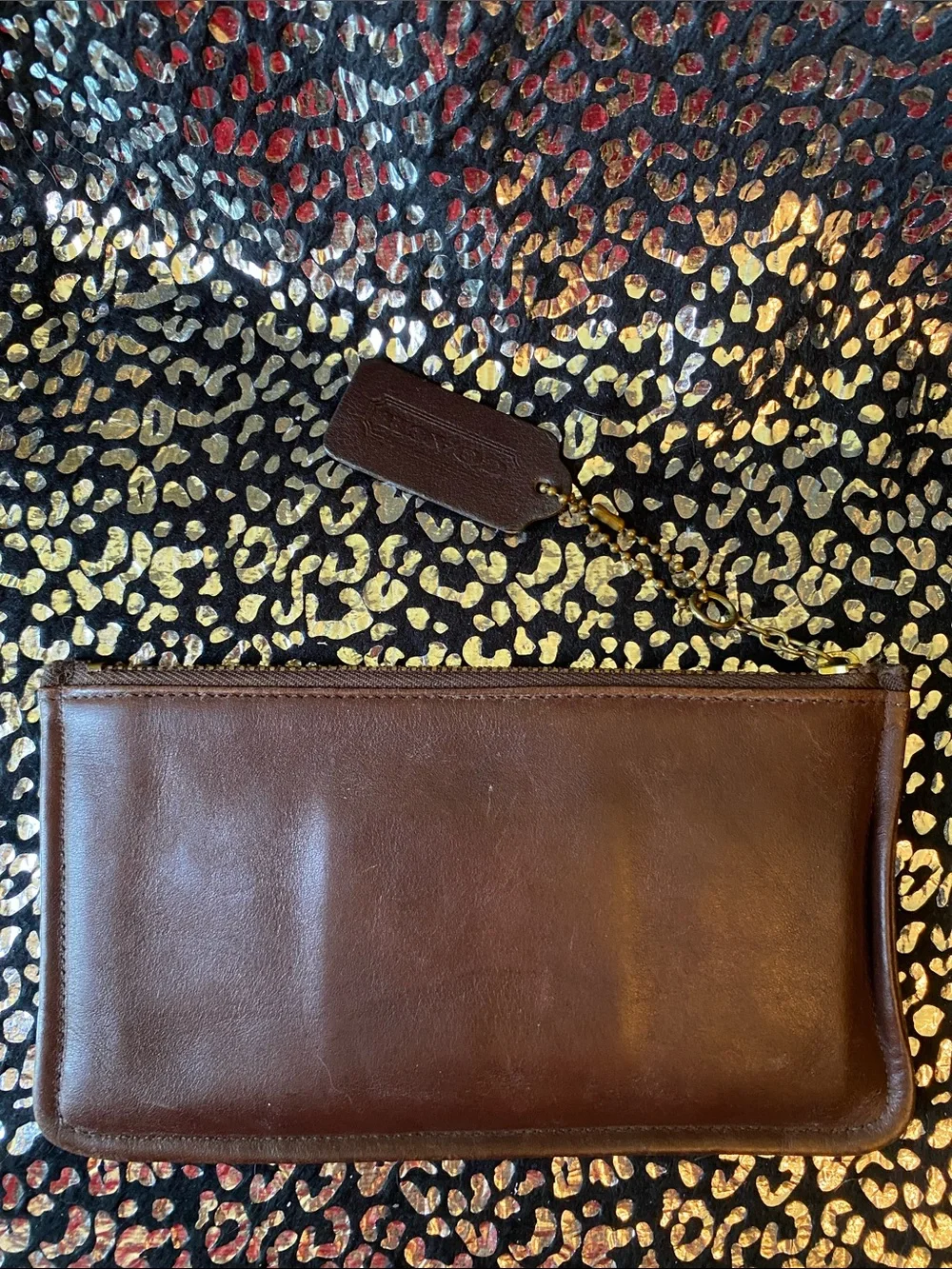 Vintage 1980’s Coach Leather skinny case makeup pouch - Chocolate Brown - Picture 2 of 5